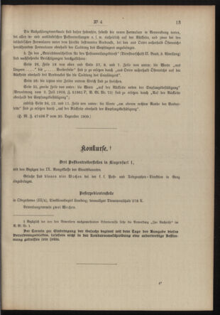 Post- und Telegraphen-Verordnungsblatt für das Verwaltungsgebiet des K.-K. Handelsministeriums 19100108 Seite: 3