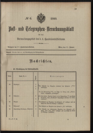 Post- und Telegraphen-Verordnungsblatt für das Verwaltungsgebiet des K.-K. Handelsministeriums