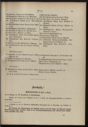 Post- und Telegraphen-Verordnungsblatt für das Verwaltungsgebiet des K.-K. Handelsministeriums 19100121 Seite: 3