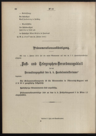 Post- und Telegraphen-Verordnungsblatt für das Verwaltungsgebiet des K.-K. Handelsministeriums 19100129 Seite: 4