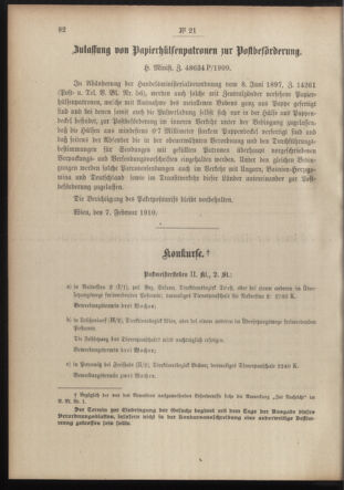 Post- und Telegraphen-Verordnungsblatt für das Verwaltungsgebiet des K.-K. Handelsministeriums 19100210 Seite: 2