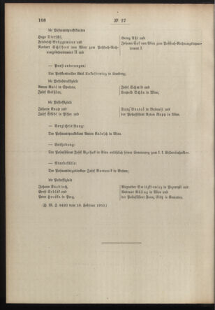 Post- und Telegraphen-Verordnungsblatt für das Verwaltungsgebiet des K.-K. Handelsministeriums 19100221 Seite: 6