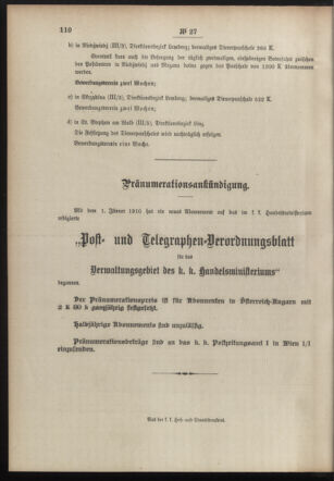 Post- und Telegraphen-Verordnungsblatt für das Verwaltungsgebiet des K.-K. Handelsministeriums 19100221 Seite: 8