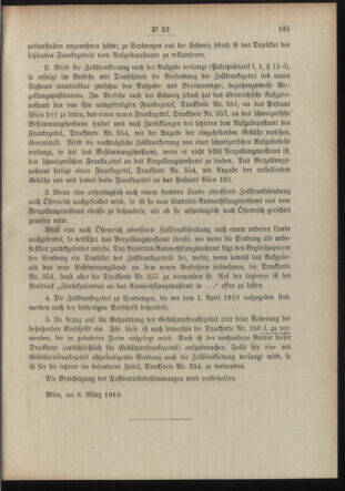 Post- und Telegraphen-Verordnungsblatt für das Verwaltungsgebiet des K.-K. Handelsministeriums 19100309 Seite: 7