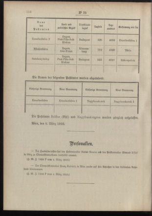 Post- und Telegraphen-Verordnungsblatt für das Verwaltungsgebiet des K.-K. Handelsministeriums 19100314 Seite: 2