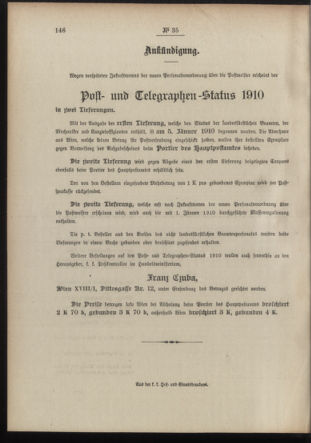 Post- und Telegraphen-Verordnungsblatt für das Verwaltungsgebiet des K.-K. Handelsministeriums 19100314 Seite: 4