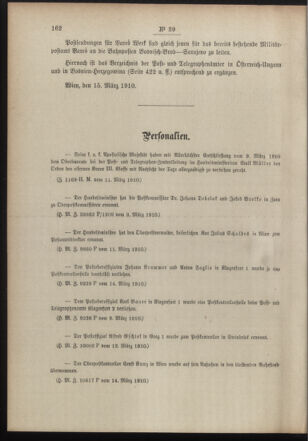 Post- und Telegraphen-Verordnungsblatt für das Verwaltungsgebiet des K.-K. Handelsministeriums 19100319 Seite: 2