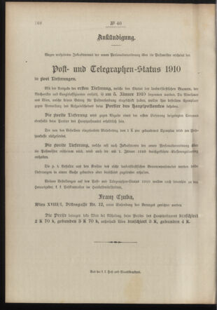 Post- und Telegraphen-Verordnungsblatt für das Verwaltungsgebiet des K.-K. Handelsministeriums 19100322 Seite: 4