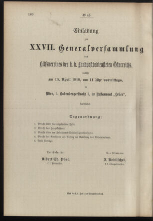 Post- und Telegraphen-Verordnungsblatt für das Verwaltungsgebiet des K.-K. Handelsministeriums 19100331 Seite: 4