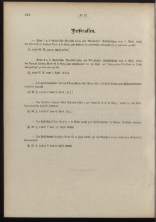 Post- und Telegraphen-Verordnungsblatt für das Verwaltungsgebiet des K.-K. Handelsministeriums 19100415 Seite: 2