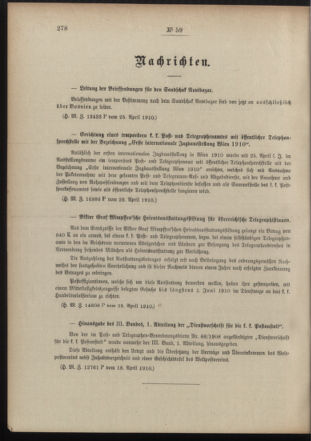 Post- und Telegraphen-Verordnungsblatt für das Verwaltungsgebiet des K.-K. Handelsministeriums 19100430 Seite: 2