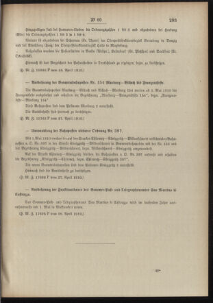 Post- und Telegraphen-Verordnungsblatt für das Verwaltungsgebiet des K.-K. Handelsministeriums 19100502 Seite: 3