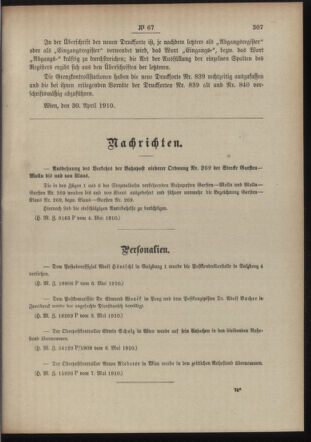 Post- und Telegraphen-Verordnungsblatt für das Verwaltungsgebiet des K.-K. Handelsministeriums 19100512 Seite: 3