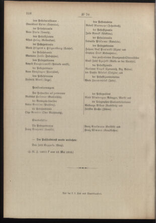 Post- und Telegraphen-Verordnungsblatt für das Verwaltungsgebiet des K.-K. Handelsministeriums 19100519 Seite: 4