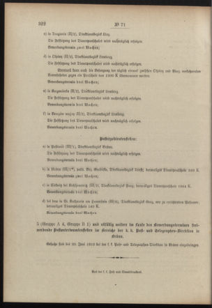 Post- und Telegraphen-Verordnungsblatt für das Verwaltungsgebiet des K.-K. Handelsministeriums 19100520 Seite: 4