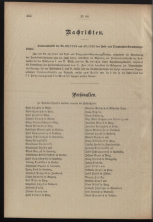 Post- und Telegraphen-Verordnungsblatt für das Verwaltungsgebiet des K.-K. Handelsministeriums 19100708 Seite: 2