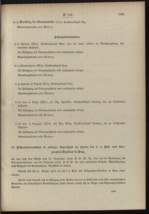 Post- und Telegraphen-Verordnungsblatt für das Verwaltungsgebiet des K.-K. Handelsministeriums 19100728 Seite: 3