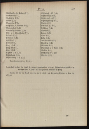 Post- und Telegraphen-Verordnungsblatt für das Verwaltungsgebiet des K.-K. Handelsministeriums 19100801 Seite: 3