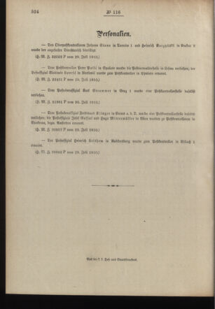 Post- und Telegraphen-Verordnungsblatt für das Verwaltungsgebiet des K.-K. Handelsministeriums 19100804 Seite: 2