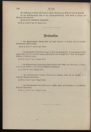 Post- und Telegraphen-Verordnungsblatt für das Verwaltungsgebiet des K.-K. Handelsministeriums 19100813 Seite: 2