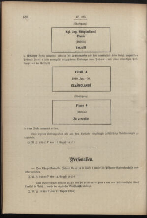 Post- und Telegraphen-Verordnungsblatt für das Verwaltungsgebiet des K.-K. Handelsministeriums 19100825 Seite: 2