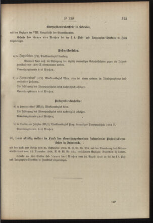 Post- und Telegraphen-Verordnungsblatt für das Verwaltungsgebiet des K.-K. Handelsministeriums 19100907 Seite: 3