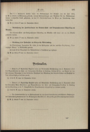 Post- und Telegraphen-Verordnungsblatt für das Verwaltungsgebiet des K.-K. Handelsministeriums 19100921 Seite: 3