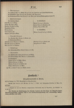 Post- und Telegraphen-Verordnungsblatt für das Verwaltungsgebiet des K.-K. Handelsministeriums 19101019 Seite: 3