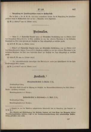 Post- und Telegraphen-Verordnungsblatt für das Verwaltungsgebiet des K.-K. Handelsministeriums 19101021 Seite: 3