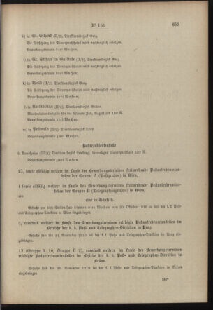 Post- und Telegraphen-Verordnungsblatt für das Verwaltungsgebiet des K.-K. Handelsministeriums 19101027 Seite: 3