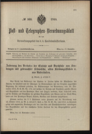 Post- und Telegraphen-Verordnungsblatt für das Verwaltungsgebiet des K.-K. Handelsministeriums