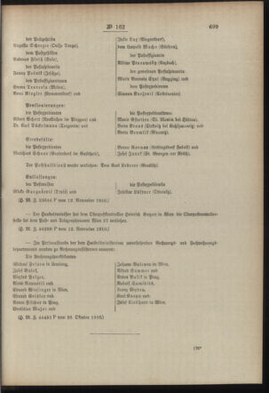 Post- und Telegraphen-Verordnungsblatt für das Verwaltungsgebiet des K.-K. Handelsministeriums 19101122 Seite: 3