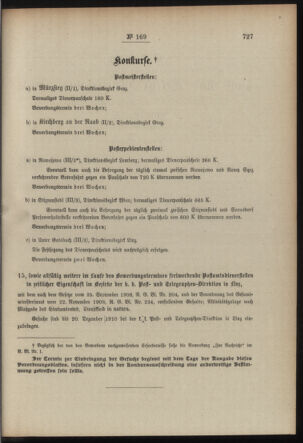 Post- und Telegraphen-Verordnungsblatt für das Verwaltungsgebiet des K.-K. Handelsministeriums 19101130 Seite: 7