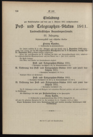 Post- und Telegraphen-Verordnungsblatt für das Verwaltungsgebiet des K.-K. Handelsministeriums 19101130 Seite: 8