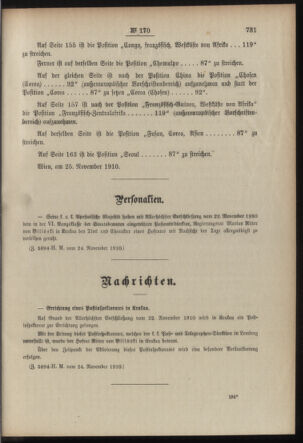 Post- und Telegraphen-Verordnungsblatt für das Verwaltungsgebiet des K.-K. Handelsministeriums 19101202 Seite: 3