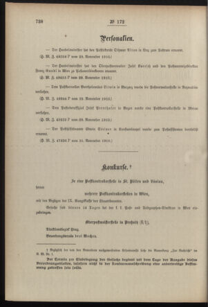 Post- und Telegraphen-Verordnungsblatt für das Verwaltungsgebiet des K.-K. Handelsministeriums 19101207 Seite: 2