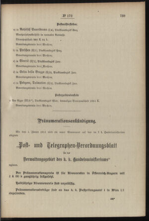 Post- und Telegraphen-Verordnungsblatt für das Verwaltungsgebiet des K.-K. Handelsministeriums 19101207 Seite: 3