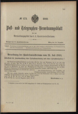 Post- und Telegraphen-Verordnungsblatt für das Verwaltungsgebiet des K.-K. Handelsministeriums