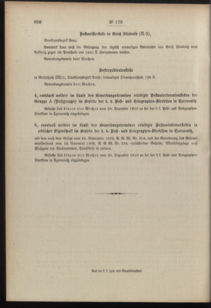 Post- und Telegraphen-Verordnungsblatt für das Verwaltungsgebiet des K.-K. Handelsministeriums 19101219 Seite: 4