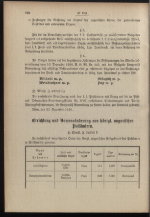 Post- und Telegraphen-Verordnungsblatt für das Verwaltungsgebiet des K.-K. Handelsministeriums 19101230 Seite: 2