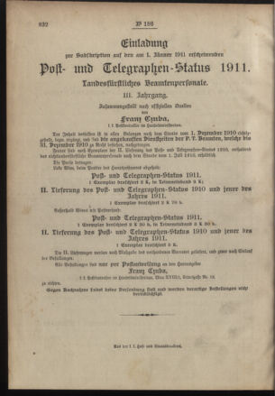 Post- und Telegraphen-Verordnungsblatt für das Verwaltungsgebiet des K.-K. Handelsministeriums 19101231 Seite: 4