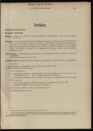 Post- und Telegraphen-Verordnungsblatt für das Verwaltungsgebiet des K.-K. Handelsministeriums 19110104 Seite: 7