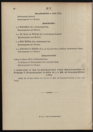 Post- und Telegraphen-Verordnungsblatt für das Verwaltungsgebiet des K.-K. Handelsministeriums 19110208 Seite: 4