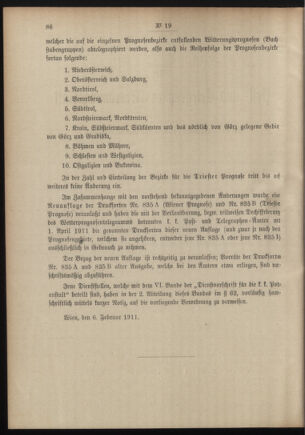 Post- und Telegraphen-Verordnungsblatt für das Verwaltungsgebiet des K.-K. Handelsministeriums 19110210 Seite: 2