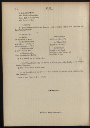 Post- und Telegraphen-Verordnungsblatt für das Verwaltungsgebiet des K.-K. Handelsministeriums 19110221 Seite: 4