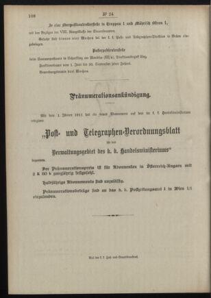 Post- und Telegraphen-Verordnungsblatt für das Verwaltungsgebiet des K.-K. Handelsministeriums 19110222 Seite: 4