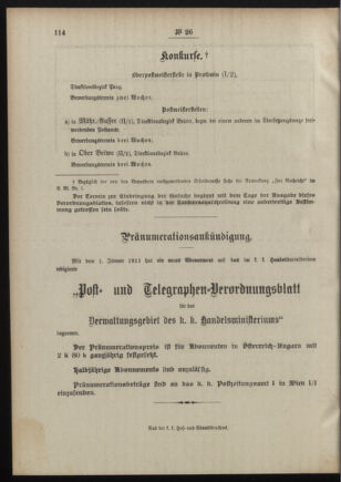 Post- und Telegraphen-Verordnungsblatt für das Verwaltungsgebiet des K.-K. Handelsministeriums 19110227 Seite: 4