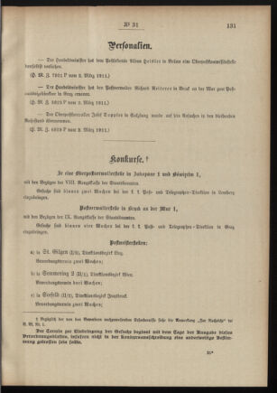 Post- und Telegraphen-Verordnungsblatt für das Verwaltungsgebiet des K.-K. Handelsministeriums 19110310 Seite: 3