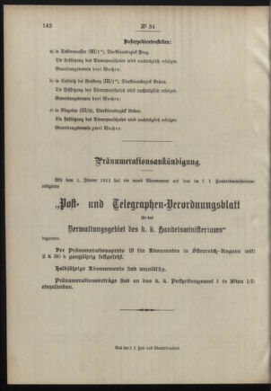 Post- und Telegraphen-Verordnungsblatt für das Verwaltungsgebiet des K.-K. Handelsministeriums 19110317 Seite: 4