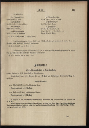 Post- und Telegraphen-Verordnungsblatt für das Verwaltungsgebiet des K.-K. Handelsministeriums 19110323 Seite: 3